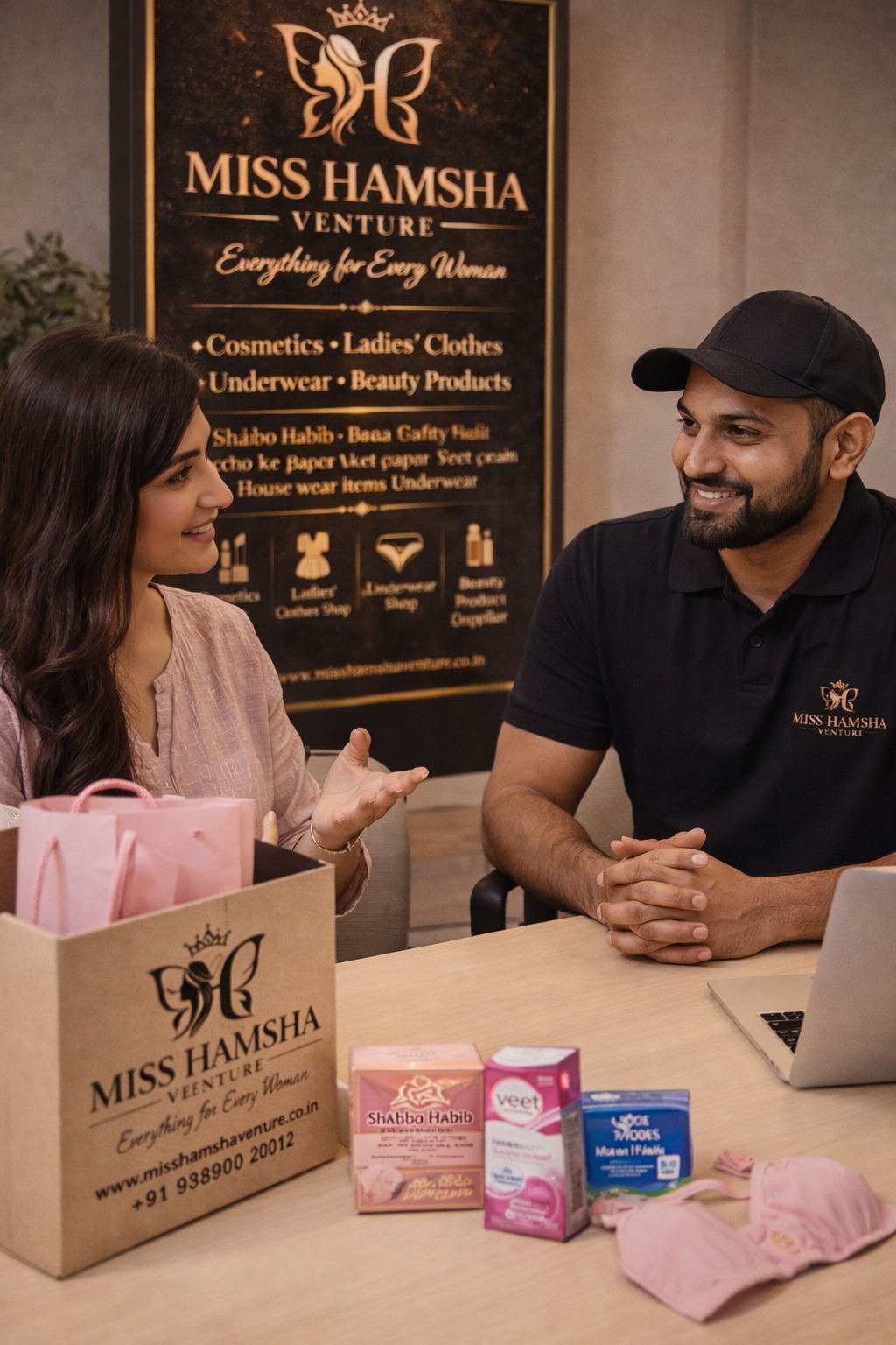 Customer being helped with product choices